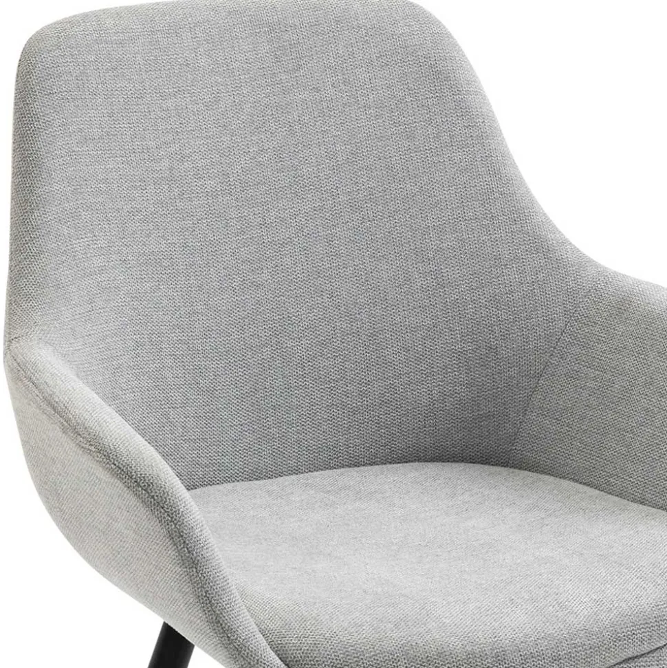 Hellgraue Armlehnstühle aus Webstoff - Bilbaos (2er Set)