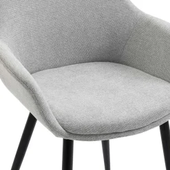 Hellgraue Armlehnstühle aus Webstoff - Bilbaos (2er Set)