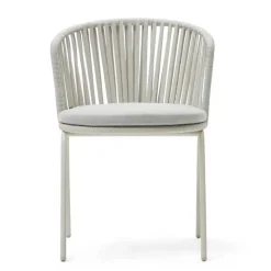 Hellgraue Gartenstühle aus Kordel - Larosca (4er Set)