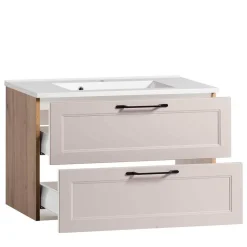 Hellgraue Waschtischkonsole mit Becken - Trioto