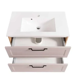 Hellgraue Waschtischkonsole mit Becken - Trioto