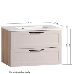 Hellgraue Waschtischkonsole mit Becken - Trioto