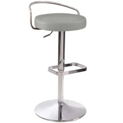 Hellgrauer Barhocker mit Metallbügel Lehne - Hambor