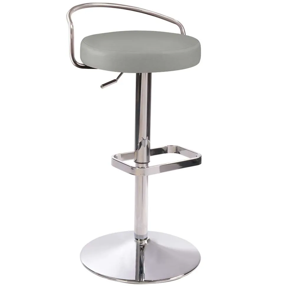 Hellgrauer Barhocker mit Metallbügel Lehne - Hambor