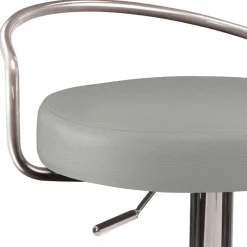 Hellgrauer Barhocker mit Metallbügel Lehne - Hambor