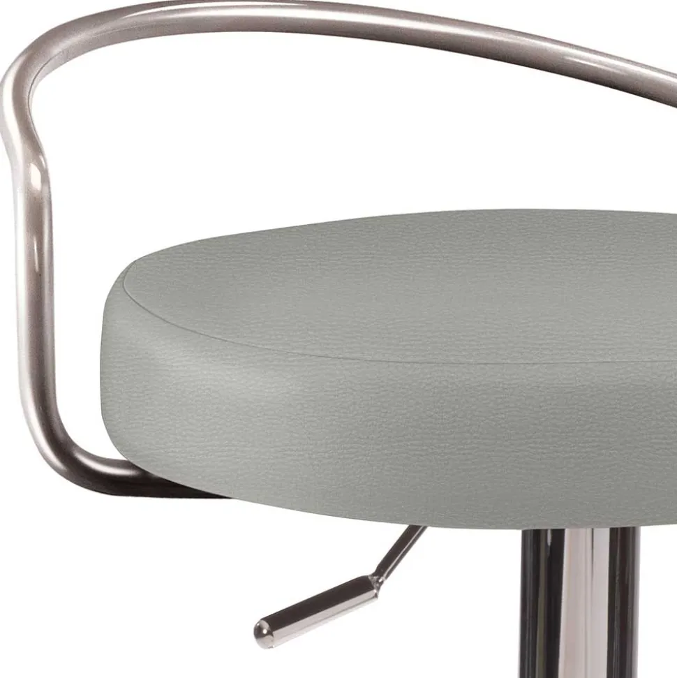 Hellgrauer Barhocker mit Metallbügel Lehne - Hambor