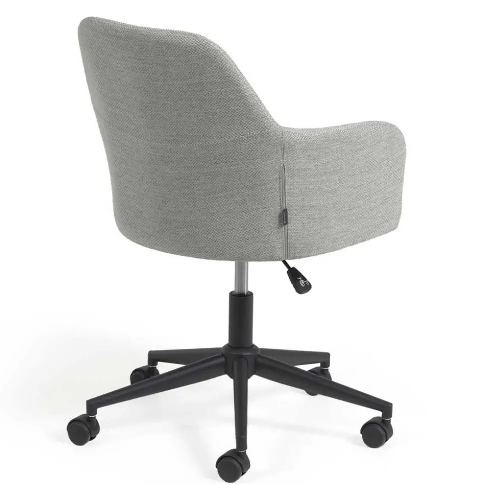 Hellgrauer Bürostuhl mit Armlehnen - Ubinro