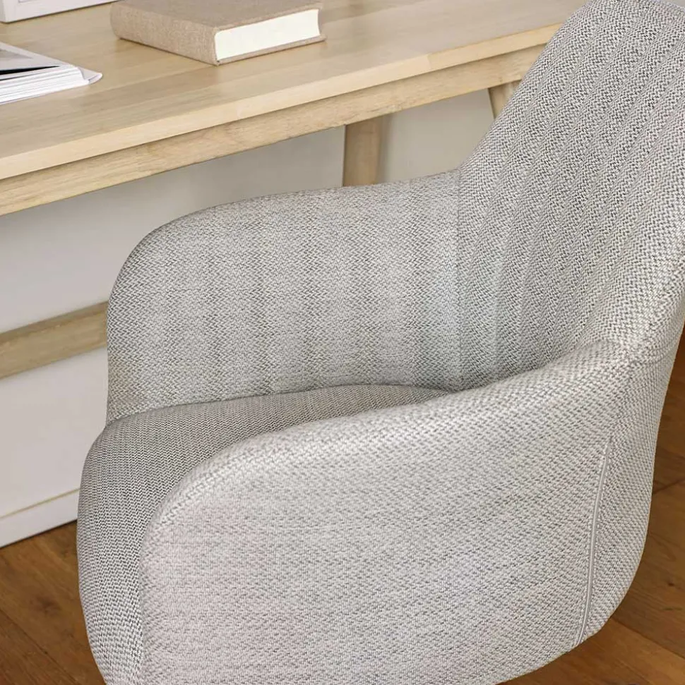 Hellgrauer Bürostuhl mit Armlehnen - Ubinro