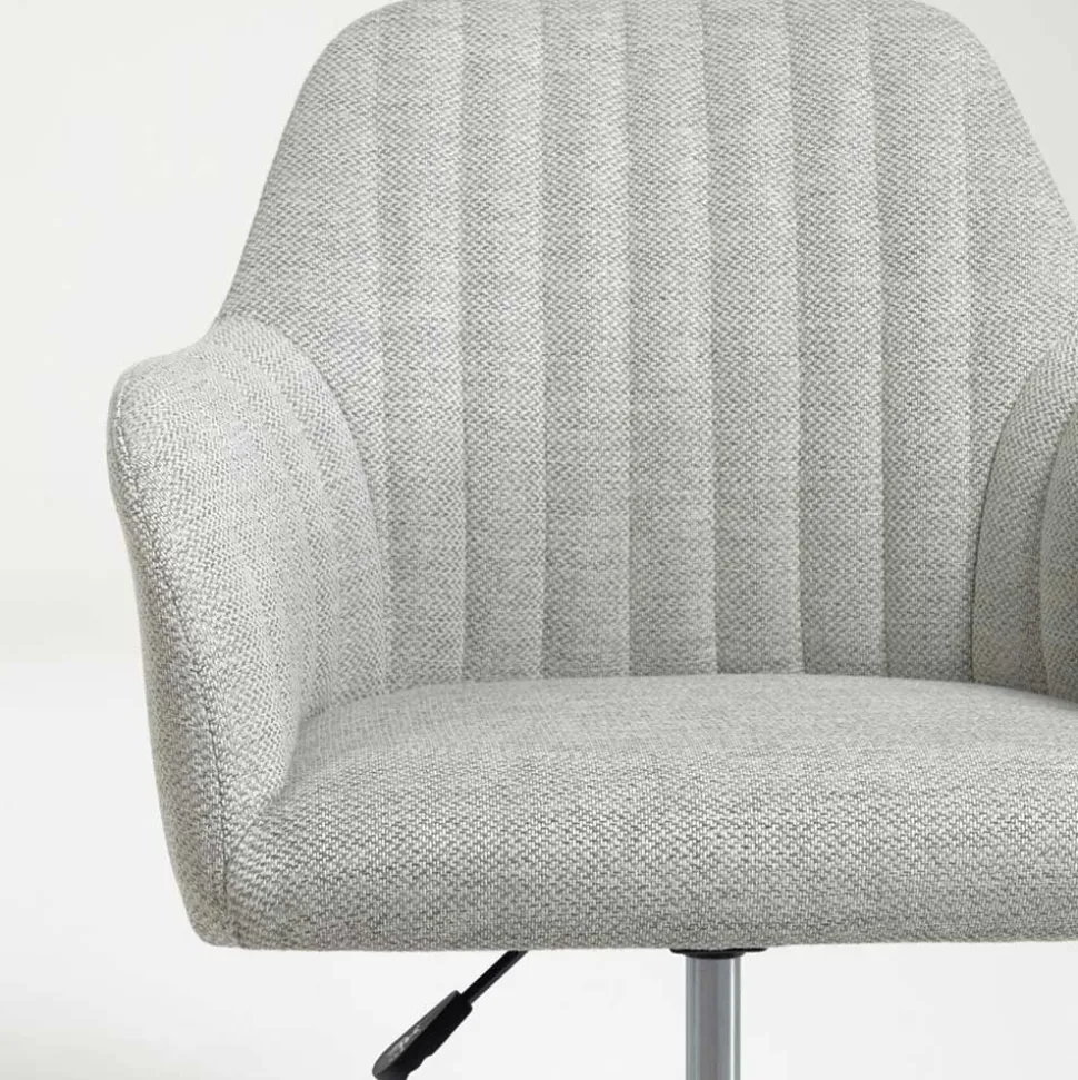 Hellgrauer Bürostuhl mit Armlehnen - Ubinro