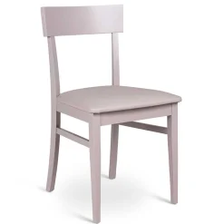 Hellgrauer Holzstuhl Buche massiv Kingston mit Sitz Kunstleder (2er Set)