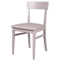 Hellgrauer Holzstuhl Buche massiv Kingston mit Sitz Kunstleder (2er Set)