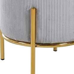 Hellgrauer Polsterhocker mit Cord Bezug - Promo