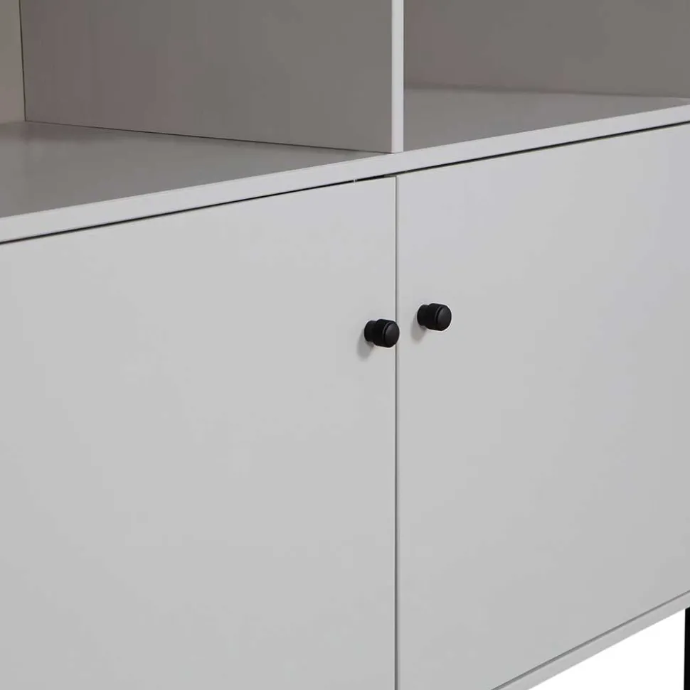 Hellgrauer Schrank mit vier Fächern - Rocca