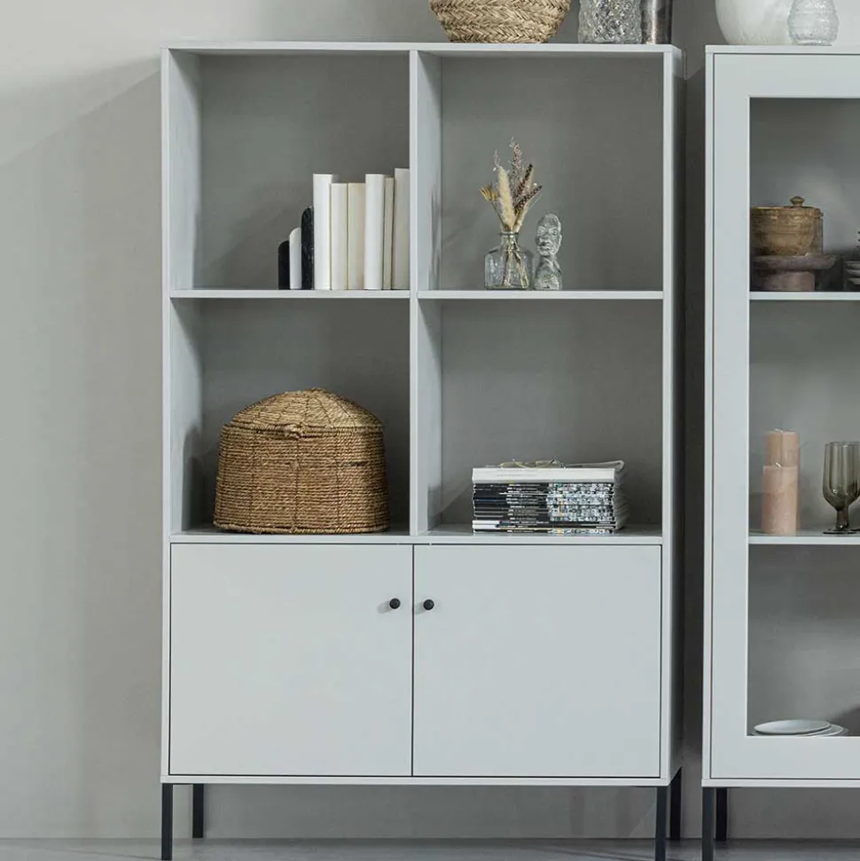 Hellgrauer Schrank mit vier Fächern - Rocca