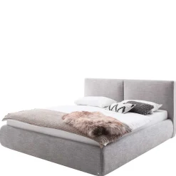 Hellgraues 180x200 Bett inklusive Matratzen - Atlona