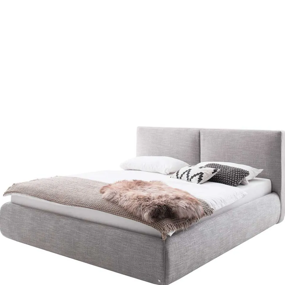 Hellgraues 180x200 Bett inklusive Matratzen - Atlona