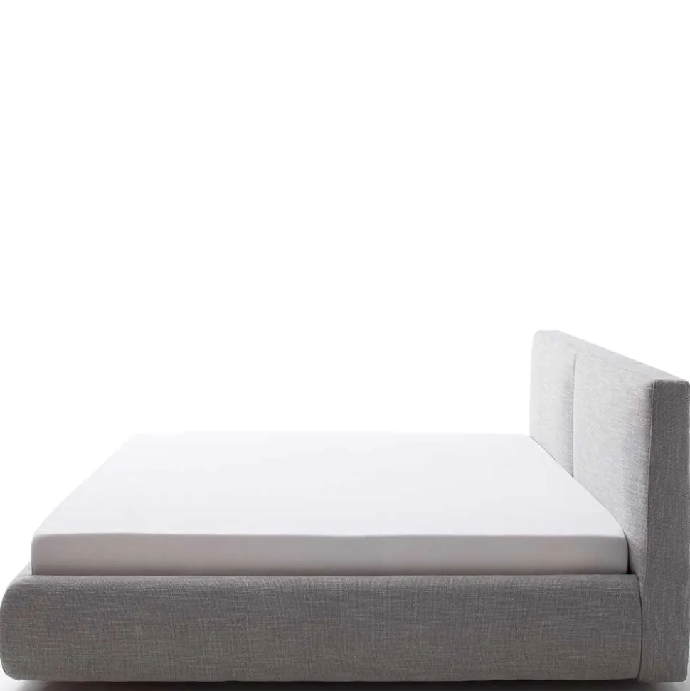 Hellgraues 180x200 Bett inklusive Matratzen - Atlona