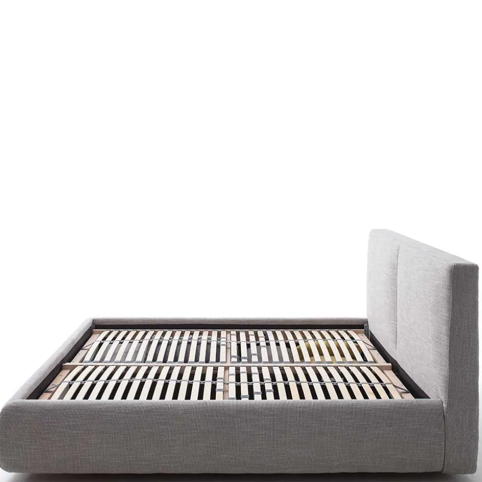 Hellgraues 180x200 Bett inklusive Matratzen - Atlona