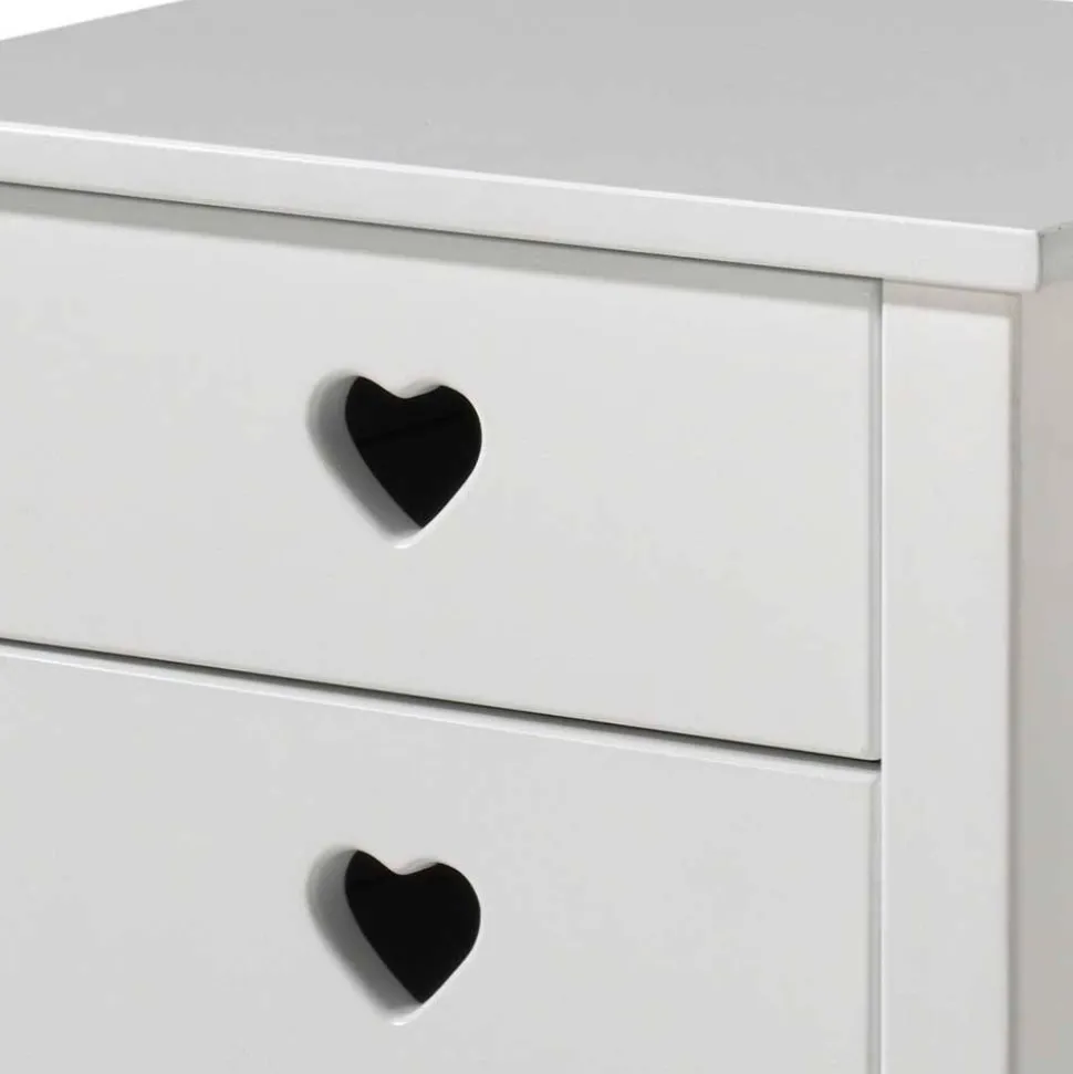 Herz Design Himmelbett in Weiß - Grandory