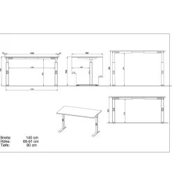 Höhenverstellbarer Bürotisch zum Stehen und Sitzen - Pitovija