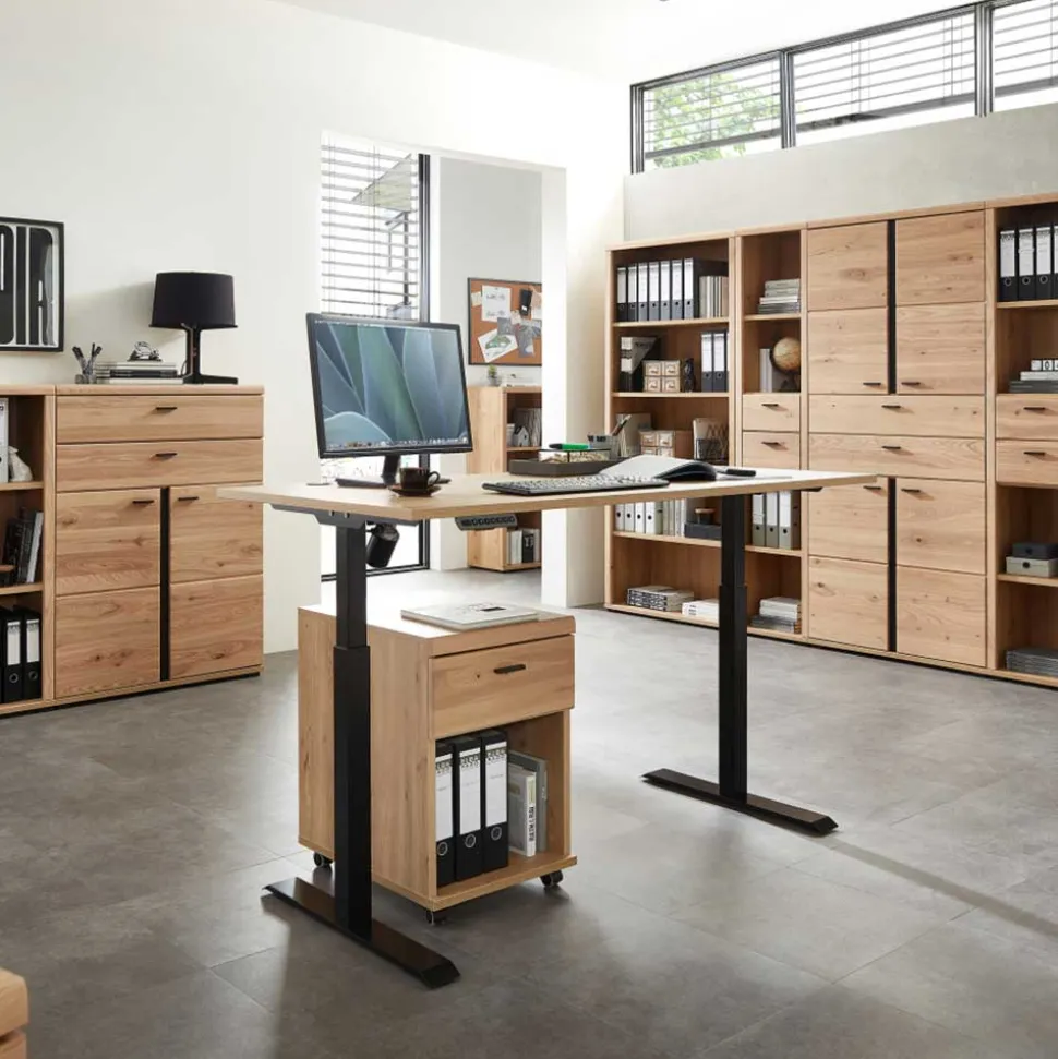 Höhenverstellbarer Bürotisch in Wildeiche - Emly