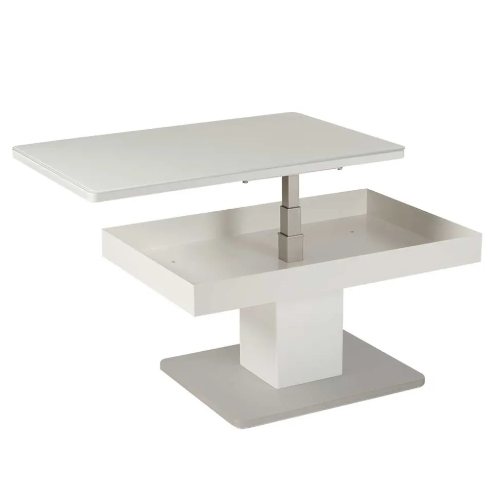 Höhenverstellbarer Couchtisch Greeno in Weiß