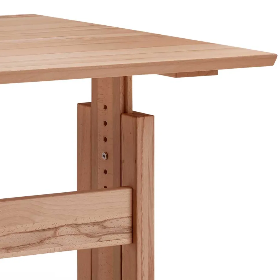 Höhenverstellbarer Holz-Schreibtisch aus Kernbuche - Senklas