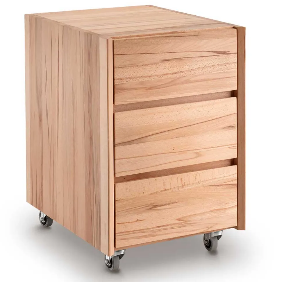 Höhenverstellbarer Holz-Schreibtisch aus Kernbuche - Senklas