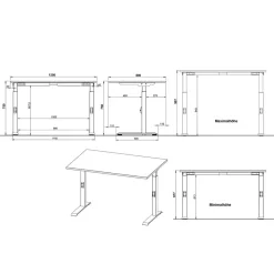 Höhenverstellbarer Officetisch in Hellgrau - Great