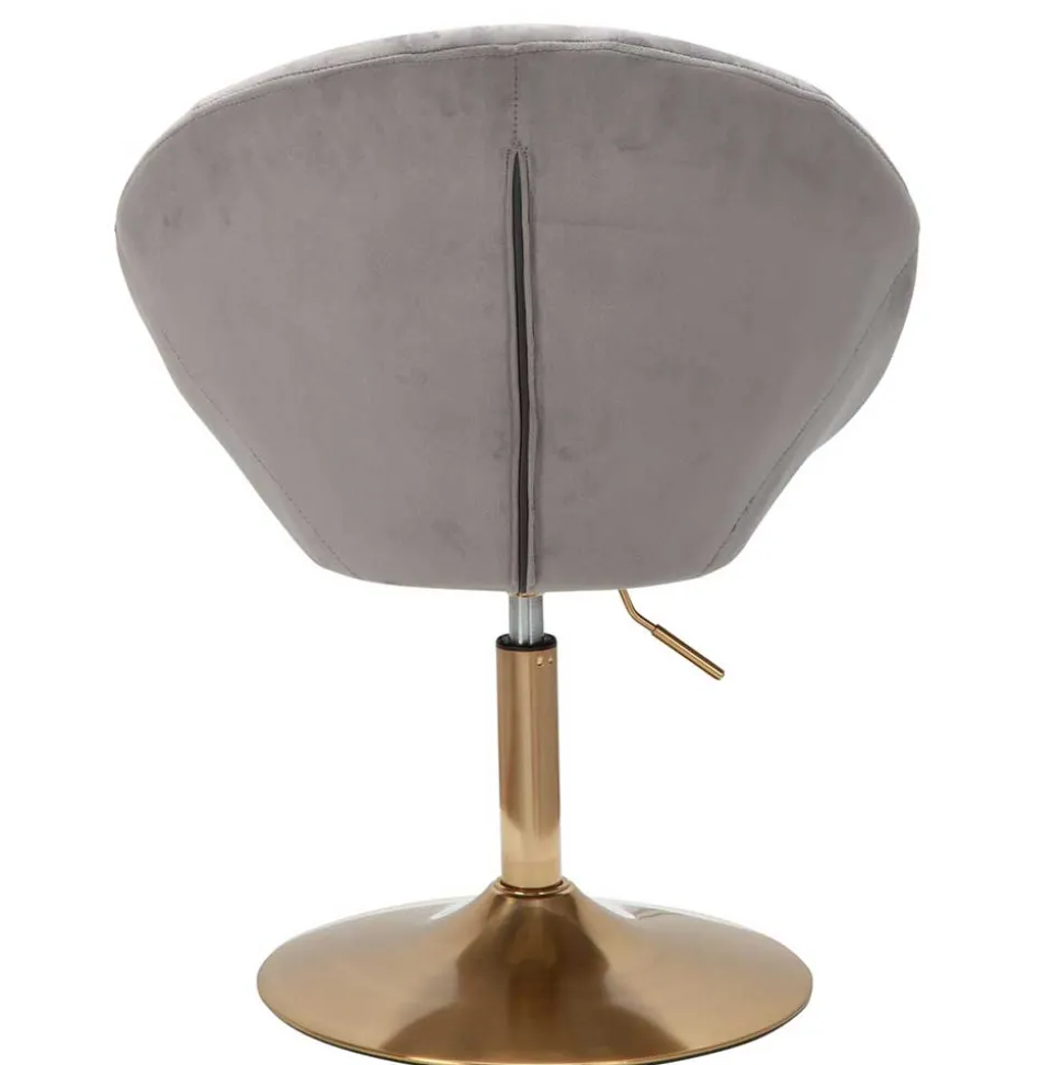 Höhenverstellbarer Samtsessel in Grau - Ashesha