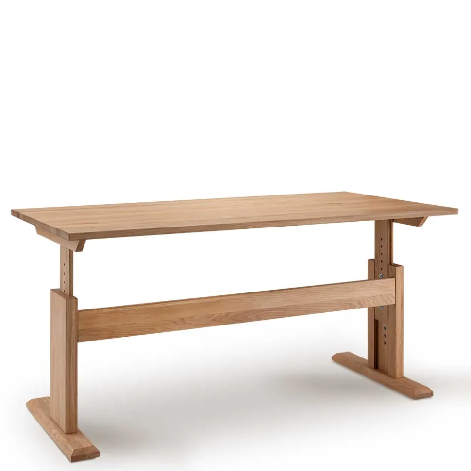 Höhenverstellbarer Schreibtisch aus Wildeiche - Rosenna