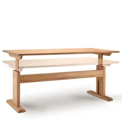 Höhenverstellbarer Schreibtisch aus Wildeiche - Rosenna
