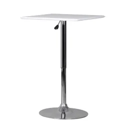 Höhenverstellbarer Stehtisch mit Kunstleder Weiß - Silja