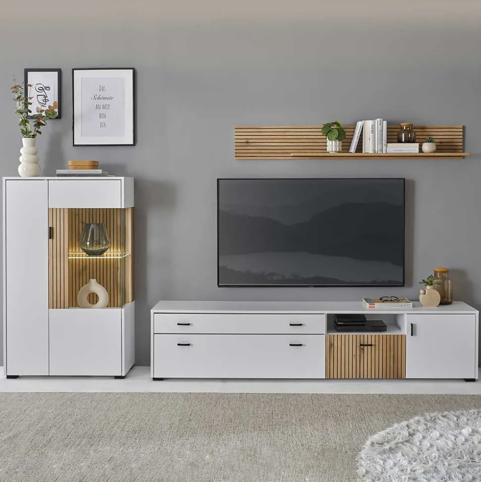 Highboard & TV Lowboard & Wandboard Set - Nenaloro (dreiteilig)