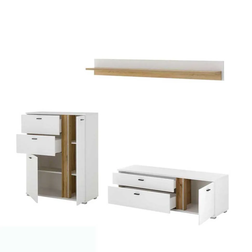 Highboard & TV Lowboard & Wandboard Set - Racelyn (dreiteilig)