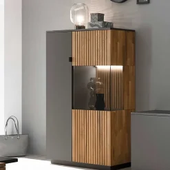 Highboard in Eiche Bianco und Anthrazit - Cruzca I