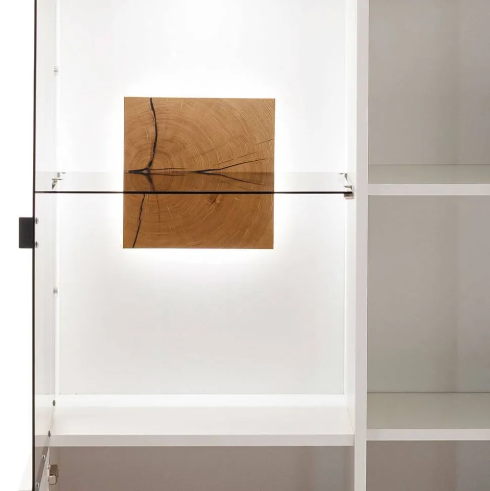 Highboard in Soft White und Wildeiche - Yordyn