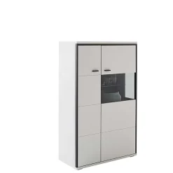 Highboard in Weiß und Schwarzgrau - Loazin