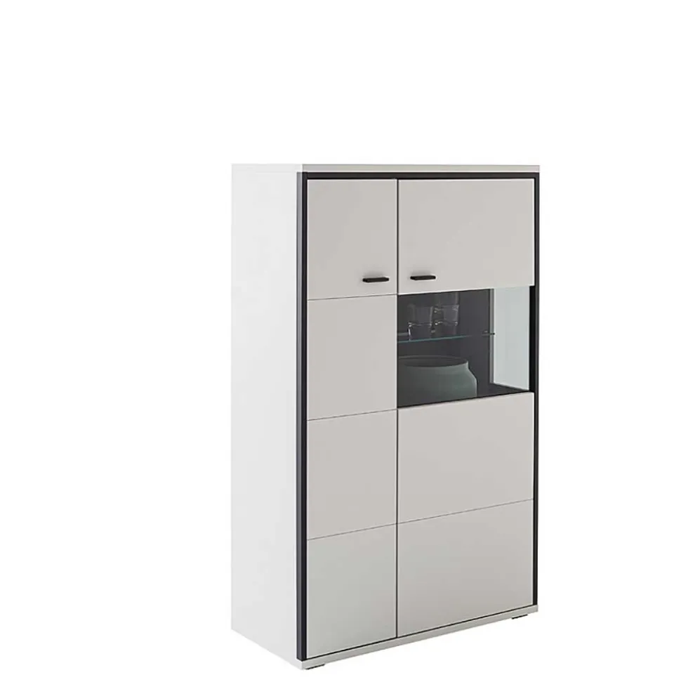 Highboard in Weiß und Schwarzgrau - Loazin