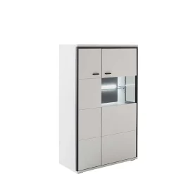 Highboard in Weiß und Schwarzgrau - Loazin