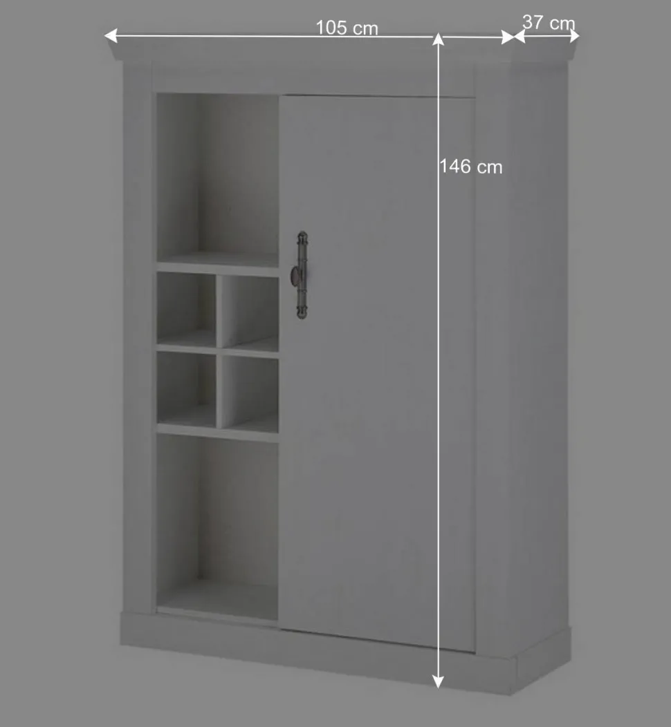 Highboard in weißer Holzoptik Pinie - Liancos
