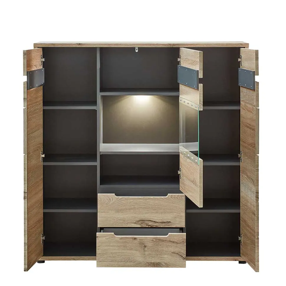 Highboard mit 3 Türen & 2 Schubladen - Zelio