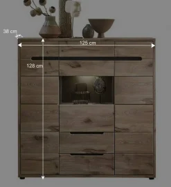 Highboard mit 3 Türen & 2 Schubladen - Zelio