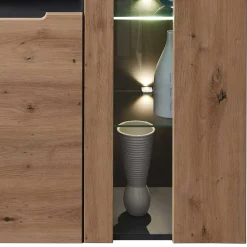 Highboard mit Glas & LED Licht - Kuetra