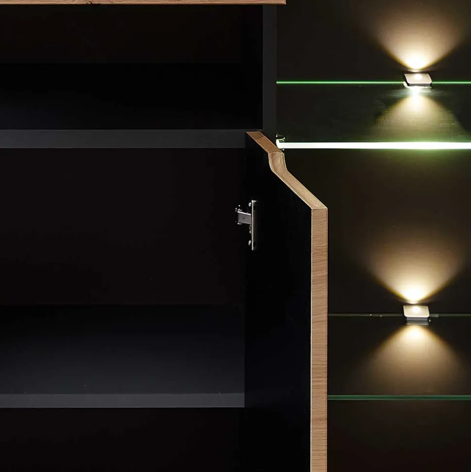 Highboard mit Glas & LED Licht - Kuetra