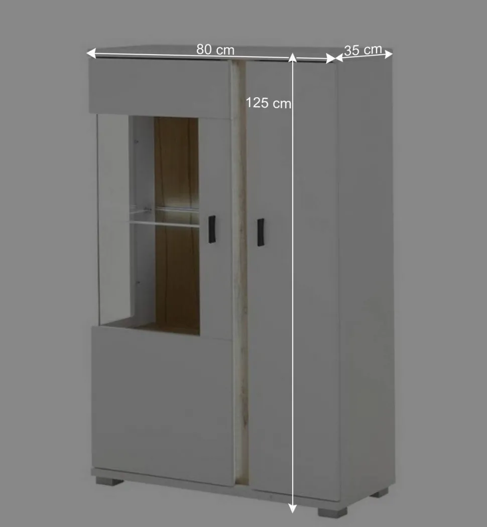 Highboard mit Glas und Licht modern - Racelyn