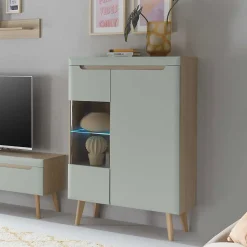 Highboard mit Glaseinsatz - Armina