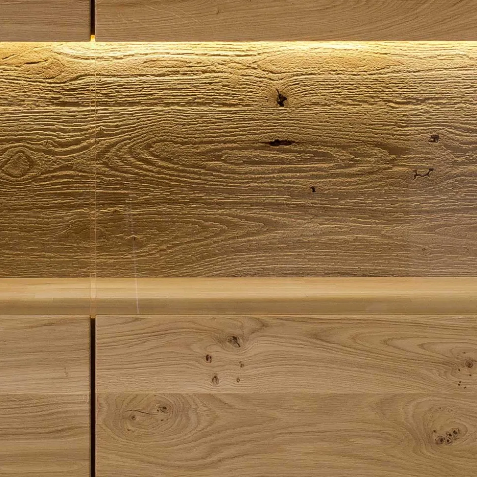 Highboard mit Glaseinsatz aus Wildeiche massiv - Millena