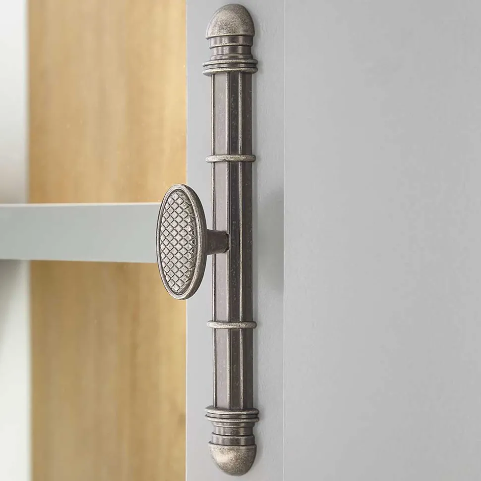 Highboard mit Glaseinsatz mit Metallgriffen - Buleta