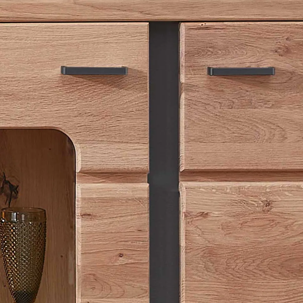 Highboard mit Glaseinsatz und LED Beleuchtung - Latenda